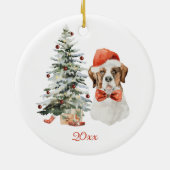 St. Bernard Dog Personalisierte Weihnachtsfeier Keramik Ornament (Hinten)