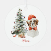 St. Bernard Dog Personalisierte Weihnachtsfeier Ornament Aus Metall (Rückseite)