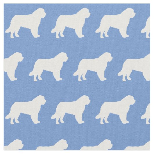 St Bernard Dog Silhouette Pet Light Blue Stoff (Nahaufnahme)