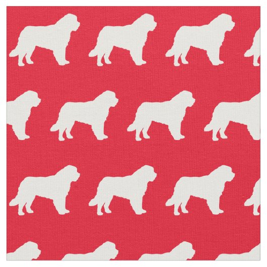St Bernard Dog Silhouette Pet Red Stoff (Nahaufnahme)