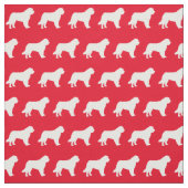 St Bernard Dog Silhouette Pet Red Stoff (Muster)