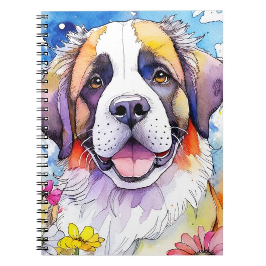 St. Bernard Dog Spiral Notebook Notizblock (Vorderseite)