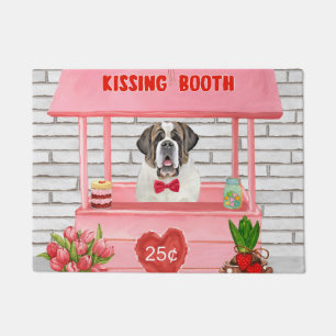 St. Bernard Dog Valentine's Day Kissing Booth Fußmatte