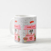 St. Bernard Dog Valentine's Day Kissing Booth Kaffeetasse (Vorderseite Links)