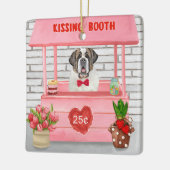 St. Bernard Dog Valentine's Day Kissing Booth Keramikornament (Links)
