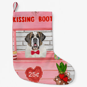 St. Bernard Dog Valentine's Day Kissing Booth Kleiner Weihnachtsstrumpf