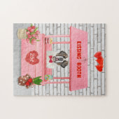 St. Bernard Dog Valentine's Day Kissing Booth Puzzle (Horizontal)