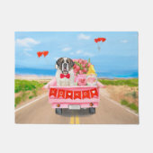 St. Bernard Dog Valentine's Day Lkw Herz Fußmatte (Vorderseite)
