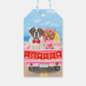 St. Bernard Dog Valentine's Day Lkw Herz Geschenkanhänger (Rückseite)