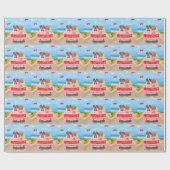 St. Bernard Dog Valentine's Day Lkw Herz Geschenkpapier (Flach)