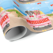 St. Bernard Dog Valentine's Day Lkw Herz Geschenkpapier (Rolleneckpunkt)