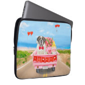 St. Bernard Dog Valentine's Day Lkw Herz Laptopschutzhülle (Vorne Rechts)