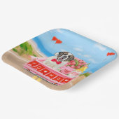 St. Bernard Dog Valentine's Day Lkw Herz Pappteller (Gewinkelt)