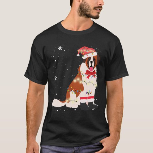 St Bernard Dog Weihnachtsbaum Xmas Mama Vater Gesc T-Shirt (Vorderseite)