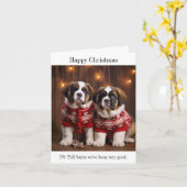 St Bernard Dog Welpen Weihnachtskarte Karte (Gelbe Blume)