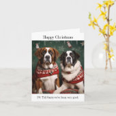 St Bernard Dogs Weihnachtskarte Karte (Gelbe Blume)
