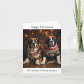 St Bernard Dogs Weihnachtskarte Karte (Vorderseite)