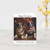 St Bernard Dogs Weihnachtskarte Karte (Gelbe Blume)