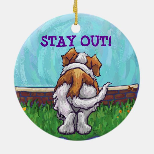 St. Bernard Geschenke & Accessoires Keramik Ornament (Hinten)