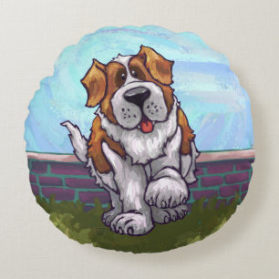 St. Bernard Geschenke & Accessoires Rundes Kissen