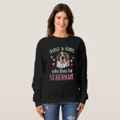 St Bernard Girl Dog Lover Eigentümer St. Bernard M Sweatshirt (Vorne ganz)