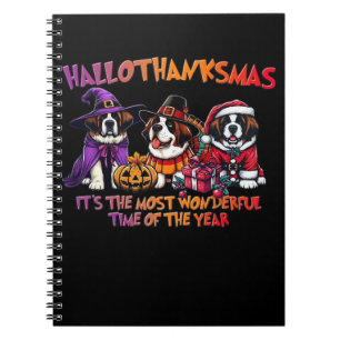 St. Bernard Halloween Erntedank Weihnachtsklasse Notizblock