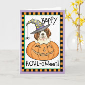 St. Bernard Halloween Karte (Gelbe Blume)