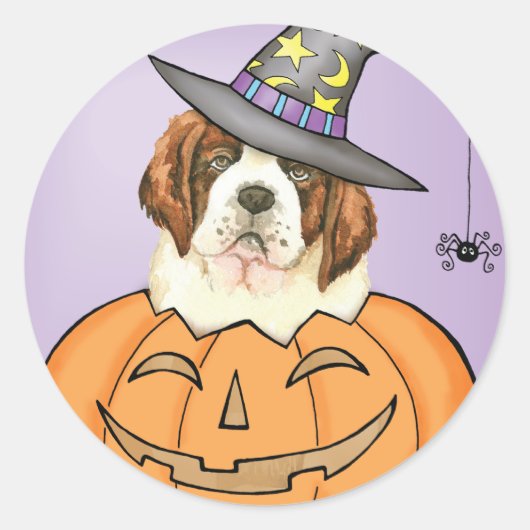 St. Bernard Halloween Runder Aufkleber (Vorderseite)