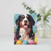 St.Bernard Happy Oaster Postkarte (Stehend Vorderseite)