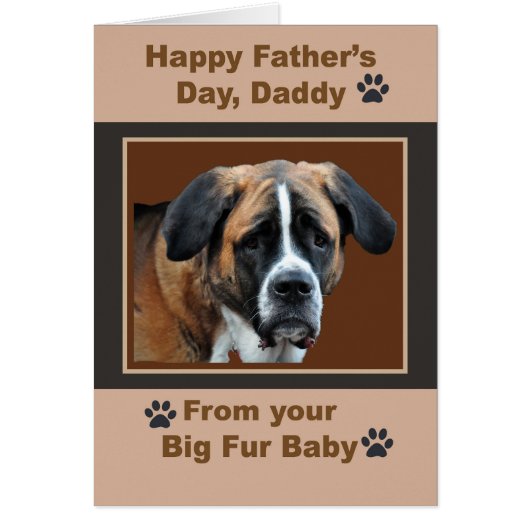 St. Bernard Happy Vatertag Papa von Fur Baby (Vorne)