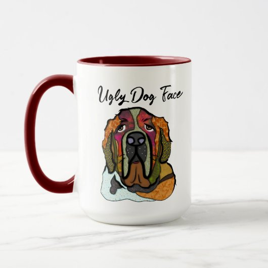 St. Bernard hässliche Hunde Tasse (Links)