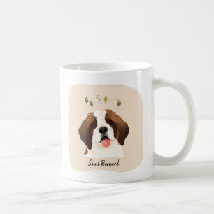St. Bernard Haustier Hund Illustration Portrait Kaffeetasse