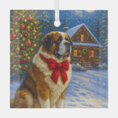 St. Bernard Holiday Glass Ornament (Vorderseite)