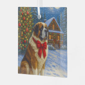 St. Bernard Holiday Glass Ornament Aus Glas (Vorderseite links)
