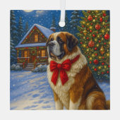 St. Bernard Holiday Glass Ornament Aus Glas (Rückseite)