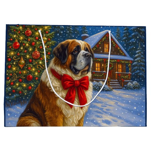 St. Bernard Holiday Große Geschenktüte (Rückseite)