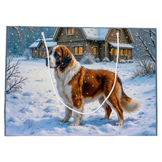 St Bernard Holiday Große Geschenktüte (Rückseite)