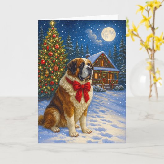 St. Bernard Holiday  Karte (Gelbe Blume)