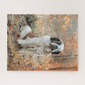 St. Bernard Hund im Herbstwald Puzzle (Horizontal)