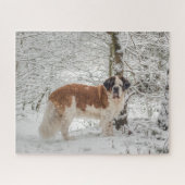 St. Bernard Hund im Schnee Puzzle (Horizontal)