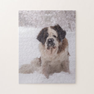 St. Bernard Hund im Schnee Puzzle
