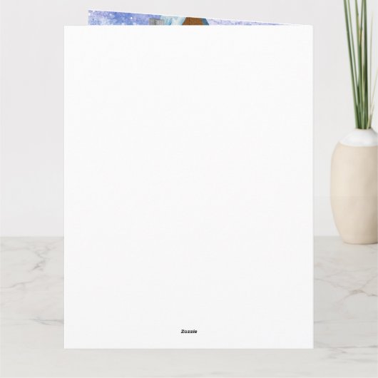 St. Bernard Hund in Weihnachten LKW Schnee Karte (Rückseite)