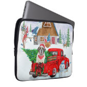 St. Bernard Hund in Weihnachten LKW Schnee Laptopschutzhülle (Vorne Rechts)
