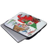 St. Bernard Hund in Weihnachten LKW Schnee Laptopschutzhülle (Vorne Knopf)