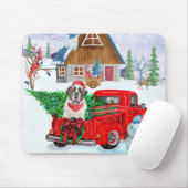 St. Bernard Hund in Weihnachten LKW Schnee Mousepad (Mit Mouse)