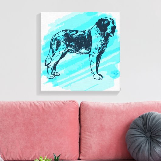 St. Bernard Hund Leinwanddruck (Insitu (Wohnzimmer))