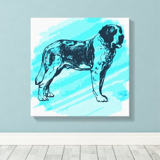 St. Bernard Hund Leinwanddruck (Insitu (Holzboden))