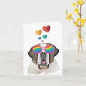 St. Bernard Hund mit HerzValentinstag Karte (Gelbe Blume)