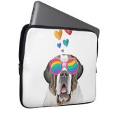 St. Bernard Hund mit HerzValentinstag Laptopschutzhülle (Vorne Rechts)