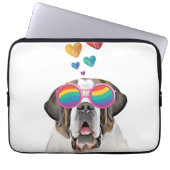 St. Bernard Hund mit HerzValentinstag Laptopschutzhülle (Vorderseite)